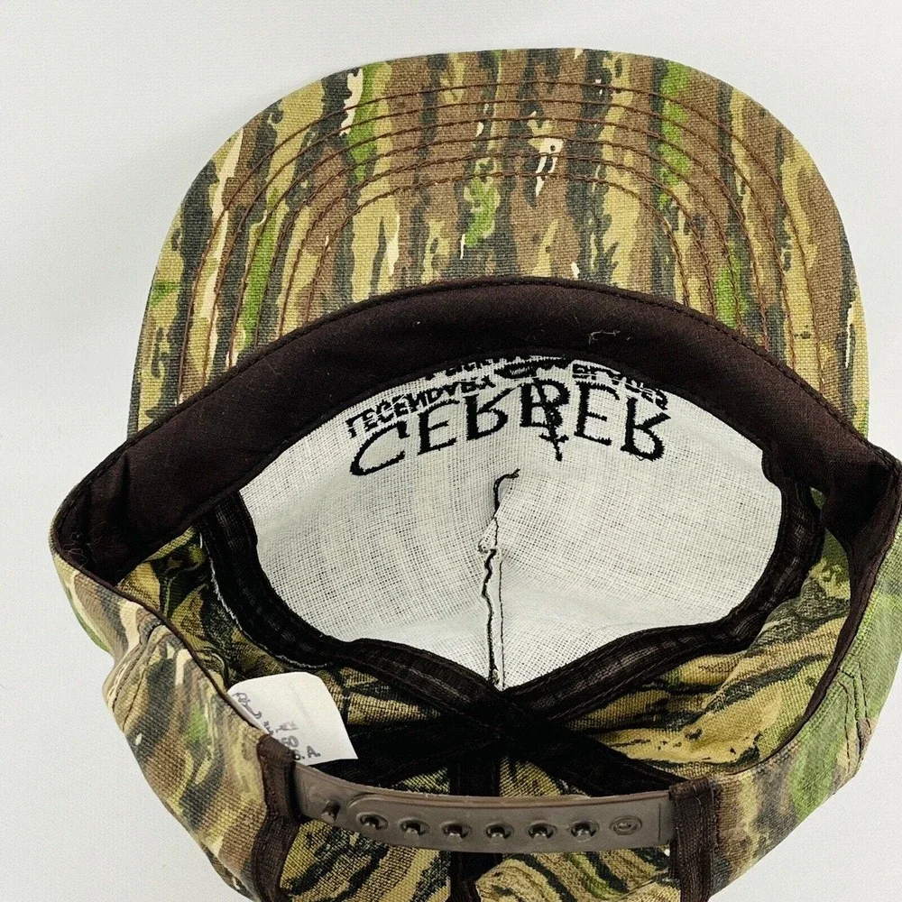 Vtg Gerber Legendary Blades Snapback‎ Cap Camouflage Camo Fiskars Adjustable USA